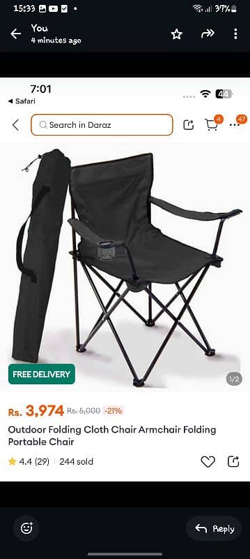 CAMPING CHAIR. 10/10 NEW CONDITION DISCOUNTED PRICE 1