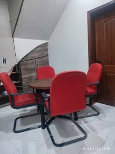 Round Office Meeting Table, Chairs