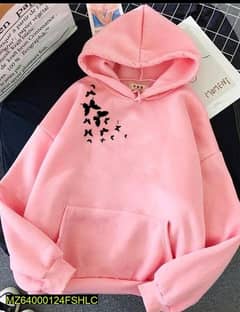 women stitched cotton printed hoodie