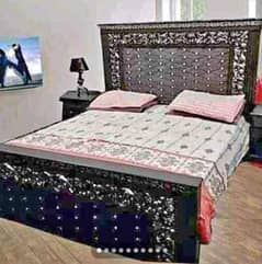 Wooden bed king size high quality munasib qeemat