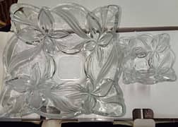 7pc Brand New Clear Glass Dinnerware!