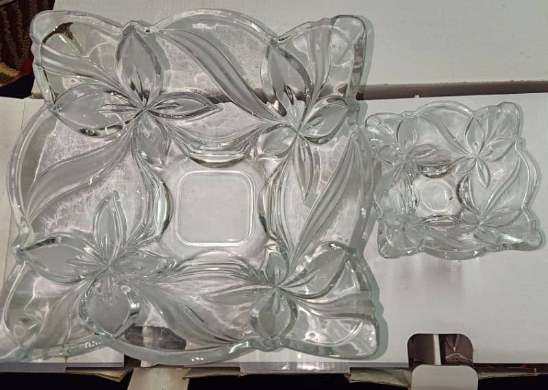 7pc Brand New Clear Glass Dinnerware! 0