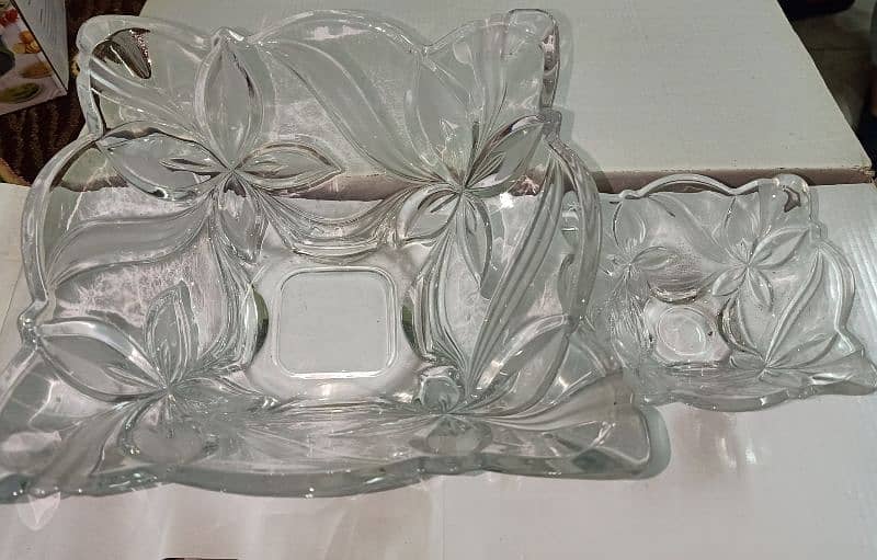 7pc Brand New Clear Glass Dinnerware! 1