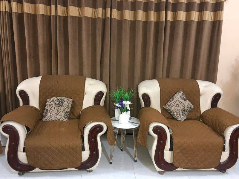 chocolate brown and off white coloured 7 seater sofas for sale 0