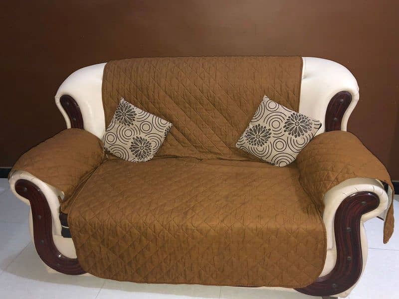 chocolate brown and off white coloured 7 seater sofas for sale 4