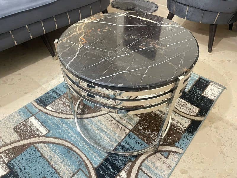 Beautiful Sofa set with Round Marble Center Table and Rug(Urgent Sale) 1