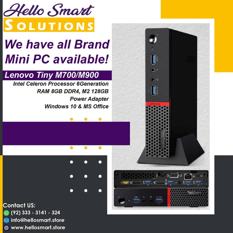 MiniPC, Lenovo Dell HP I5 6&7 Gen, Lenovo Tiny I3 6 Gen, Desktop, M710 4