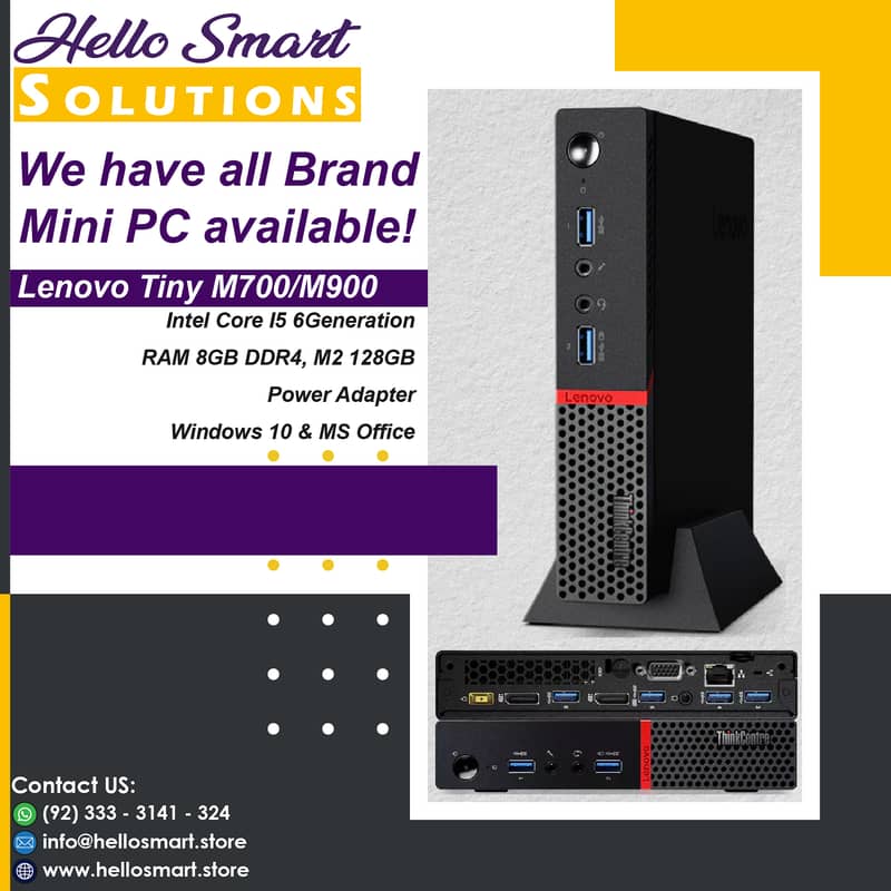 MiniPC, Lenovo Dell HP I5 6&7 Gen, Lenovo Tiny I3 6 Gen, Desktop, M710 6