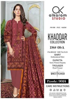 3 Pcs Khaddar Suit