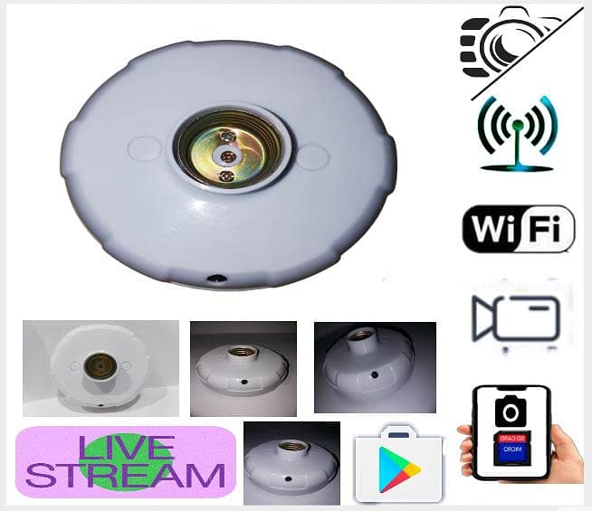 CAMERA Full HD Wifi 1080P Bulb Holder Camera Mini Security Purpose 7