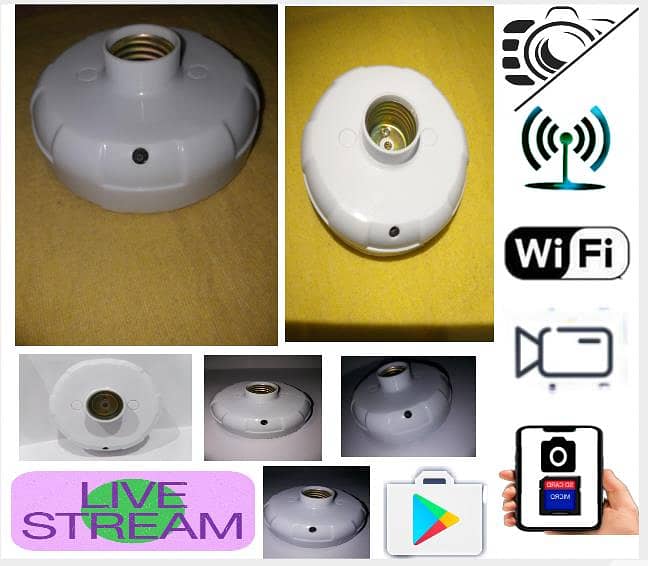 CAMERA Full HD Wifi 1080P Bulb Holder Camera Smart Gadget 7