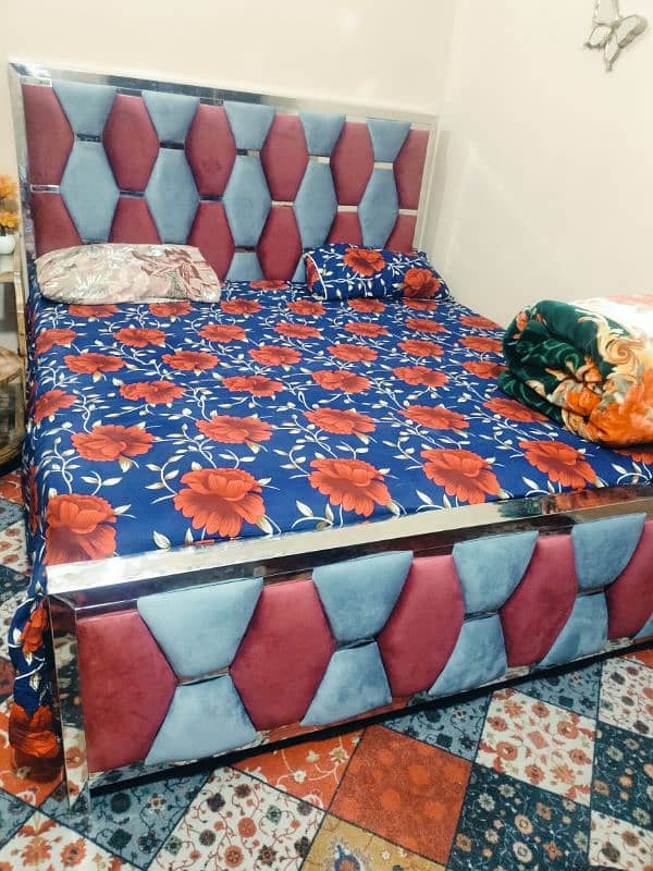 steel bed for sale 2 Days used only bed no Sade table and dressing 3