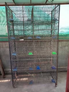 Birds cage - Pinjra - 20 khany wala cage with wheels