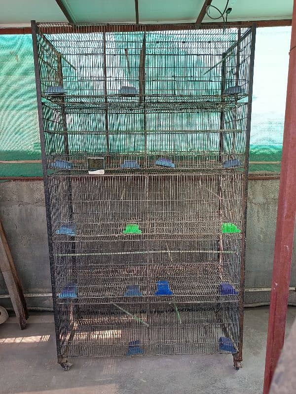 Birds cage - Pinjra - 20 khany wala cage with wheels 1