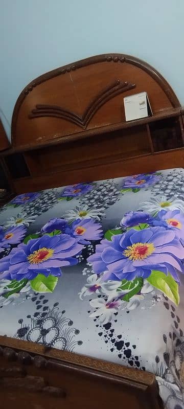 Bedroom Bed With side tables,  free mattress available in cheap price 1