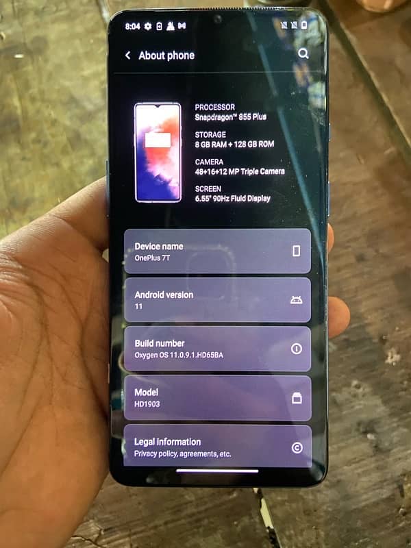 one plus 7t 8/128 doul pta approved 5