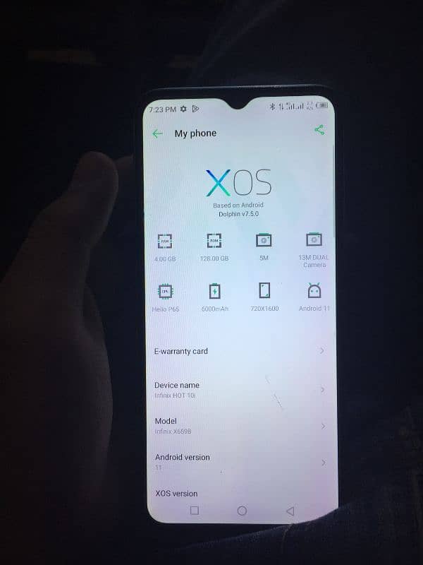 Infinix Hot 10i New condition 4gb ram 128gb momery 7