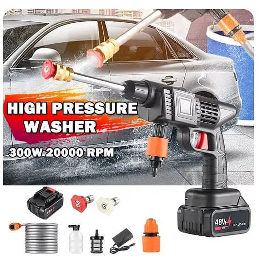 Electric Cordless High Pressure Water Gun for Cleaning Car Wash Machi 5