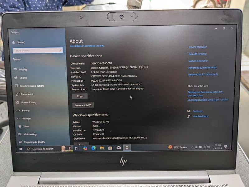 HP elitebook 830 G6 Core i5 8th gen 11