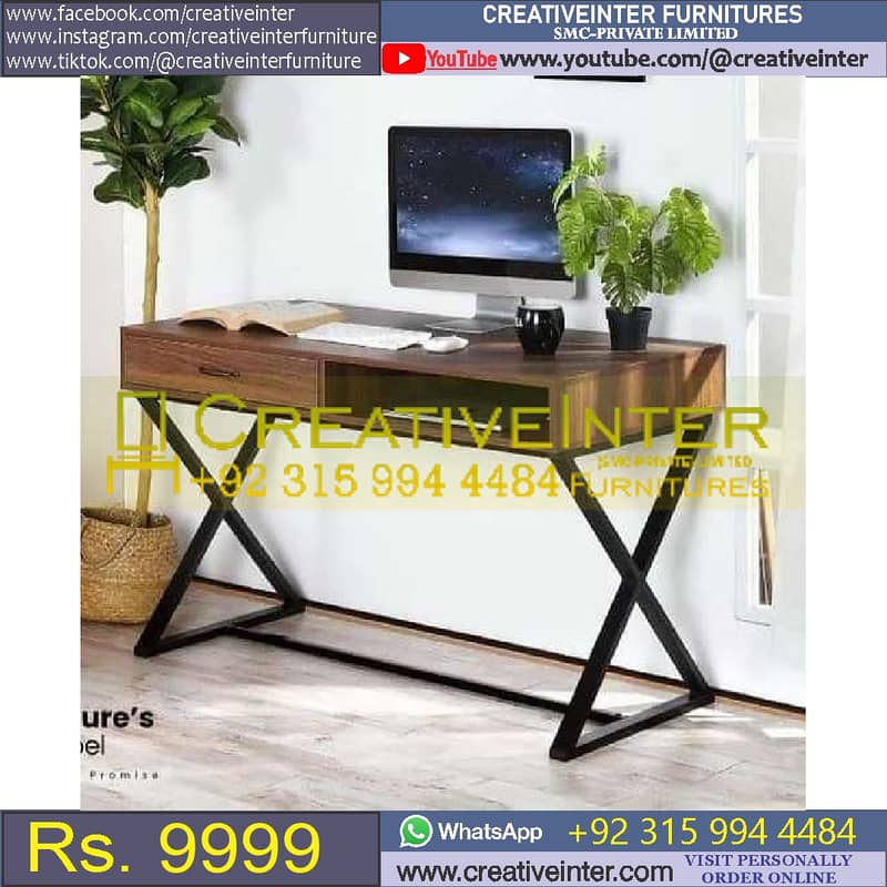 Office Ceo table L shape desgn furniture study work desk chair rack 13