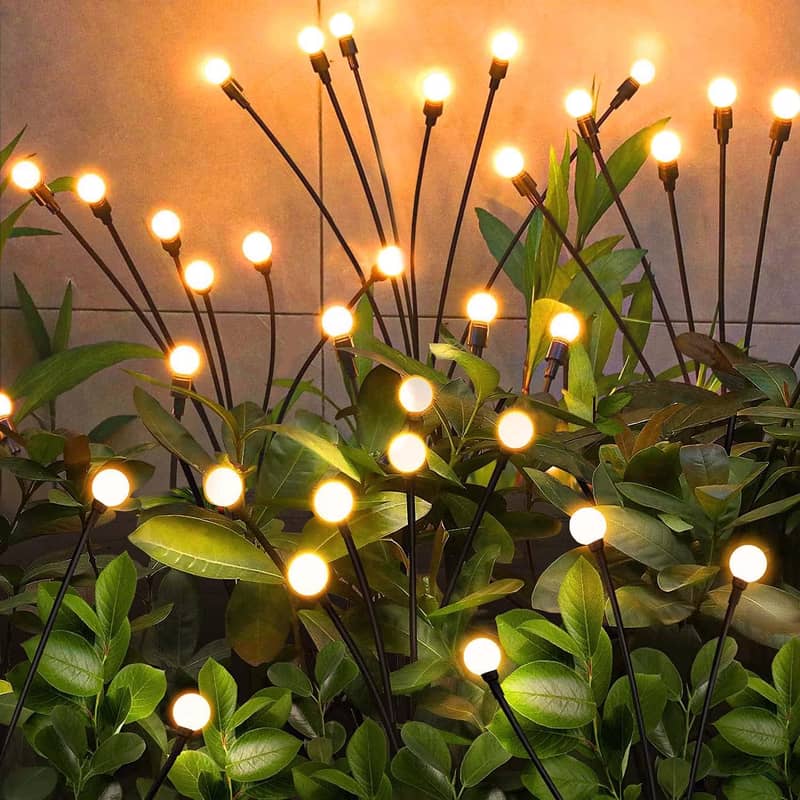 12 LED Solar Garden Wind-swinging Decoration Magic Firefly Lights 0