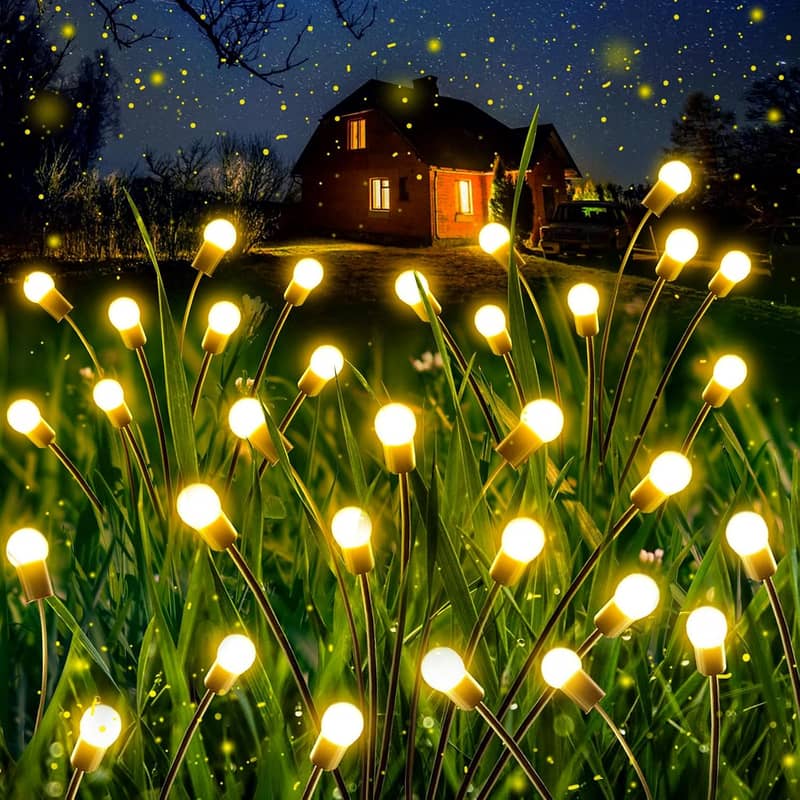 12 LED Solar Garden Wind-swinging Decoration Magic Firefly Lights 19