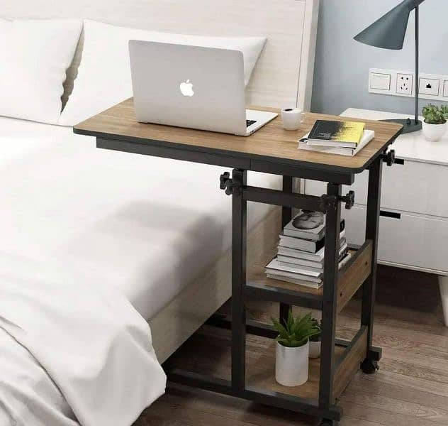 wooden adjustable laptop side table 2