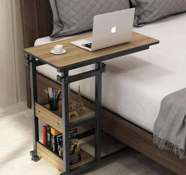 wooden adjustable laptop side table 0