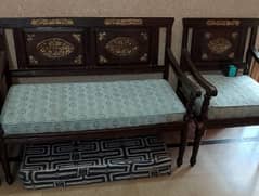 Chiniot Sheesham Wood Sofa set with Wooden Centre Table