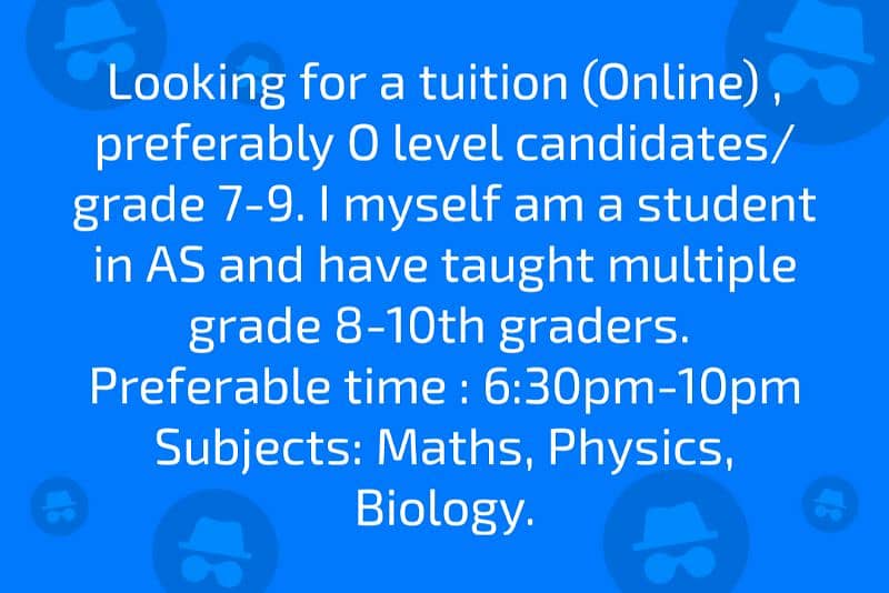 Olevels online tutor available 0