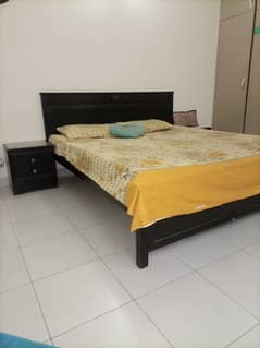 Double Bed with side tables & dressing good condition like a new