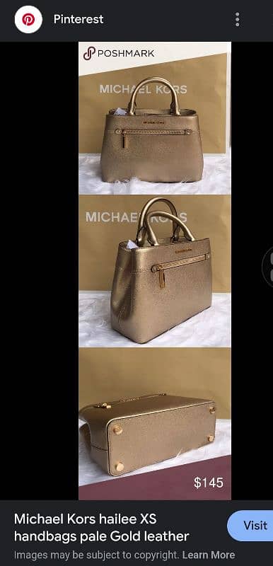 Michael Kors hailee original XS handbags pale Gold leather 1