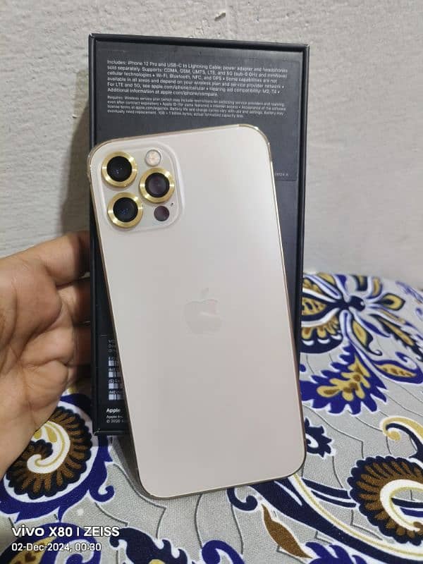 iphone 12 pro gold jv 128gb phone with original box IMEI matched 1