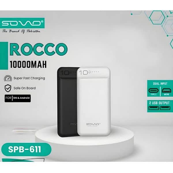 SPB-611 10000mAh sovo power bank 0