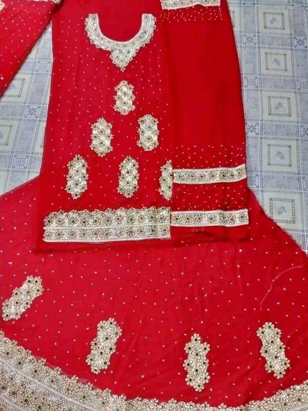 unstiched bridal shrara nd maxi availbale 03048360651 2