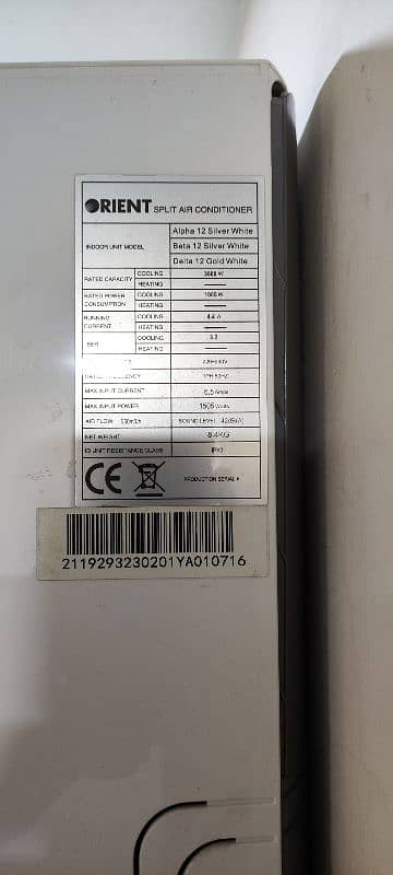 Orient Alpha Efficient Non inverter AC 1 ton Condition 10/9 3