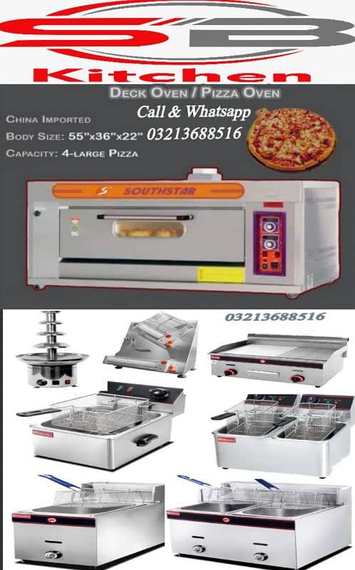 Commercial fryer hot plat preptable electrical & gas pizza oven 8