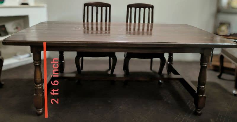 Wooden Dining Table Made of Pure Sheesham Wood along with 6 chairs 2