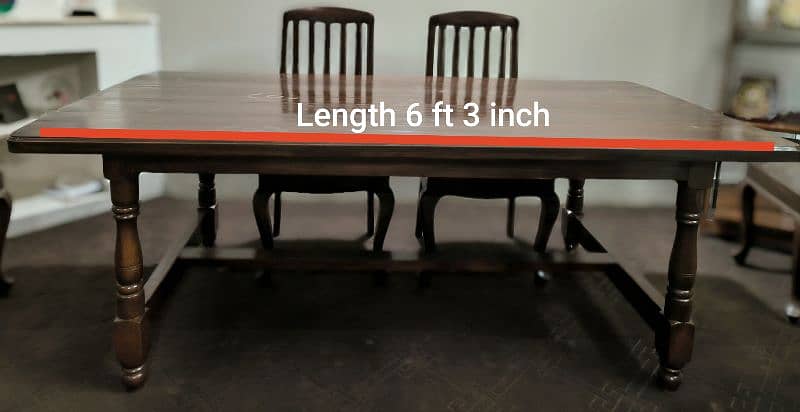 Wooden Dining Table Made of Pure Sheesham Wood along with 6 chairs 3