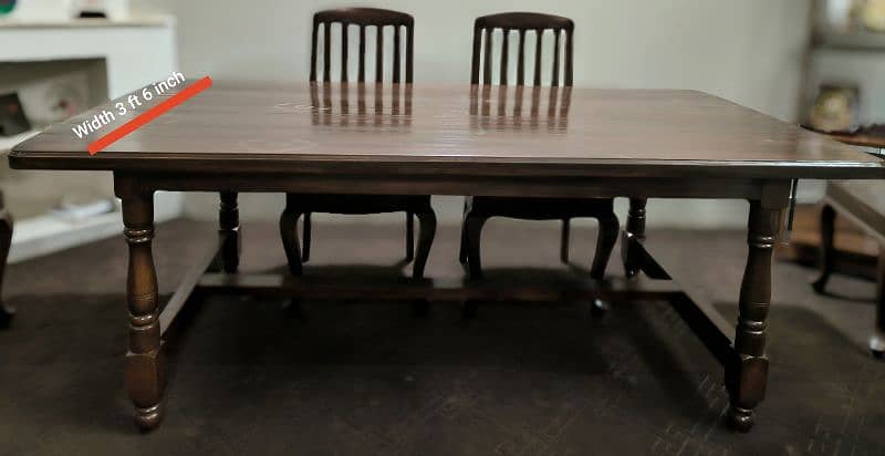 Wooden Dining Table Made of Pure Sheesham Wood along with 6 chairs 4