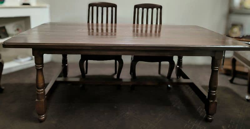 Wooden Dining Table Made of Pure Sheesham Wood along with 6 chairs 5