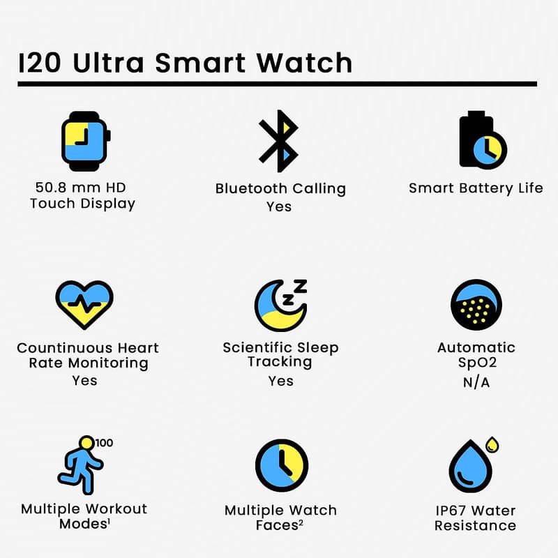 I20 Ultra Max suit Smart Watch 10 in 1 box 2.3inch large screen with 3