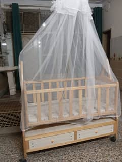 Imported Wooden Baby Cot/Swing