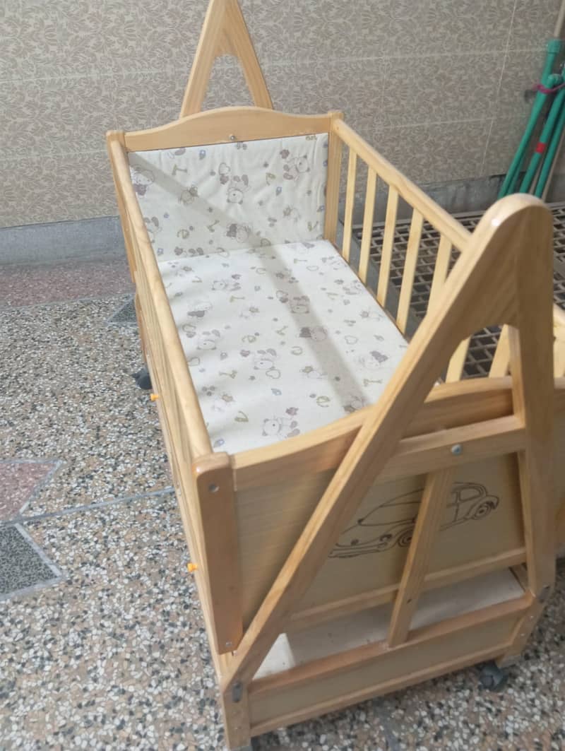 Imported Wooden Baby Cot/Swing 2