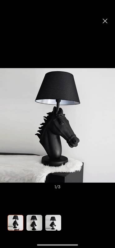 beautiful horse face lamps in matte black. 2