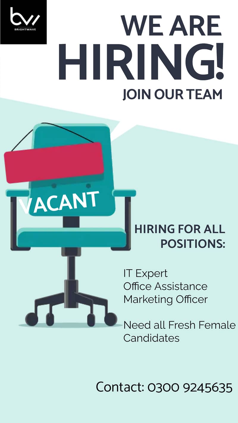 Urgently Need office Female Staff 0