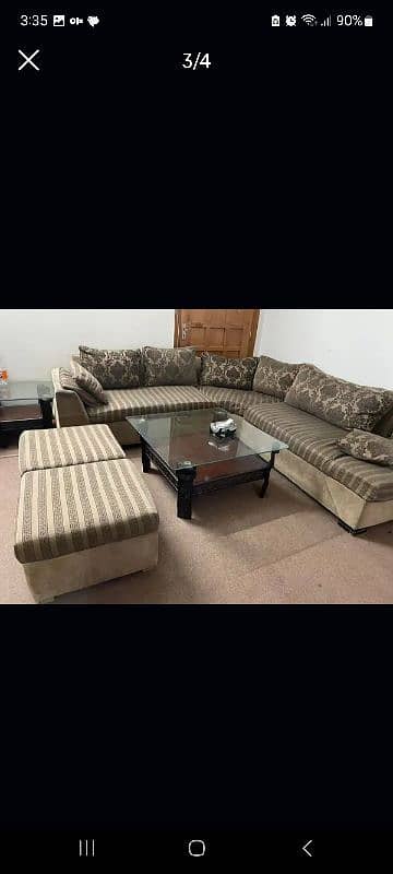 L shape sofa 5 sester with 2 extra seats 2