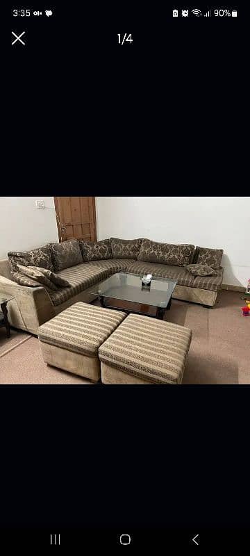 L shape sofa 5 sester with 2 extra seats 3