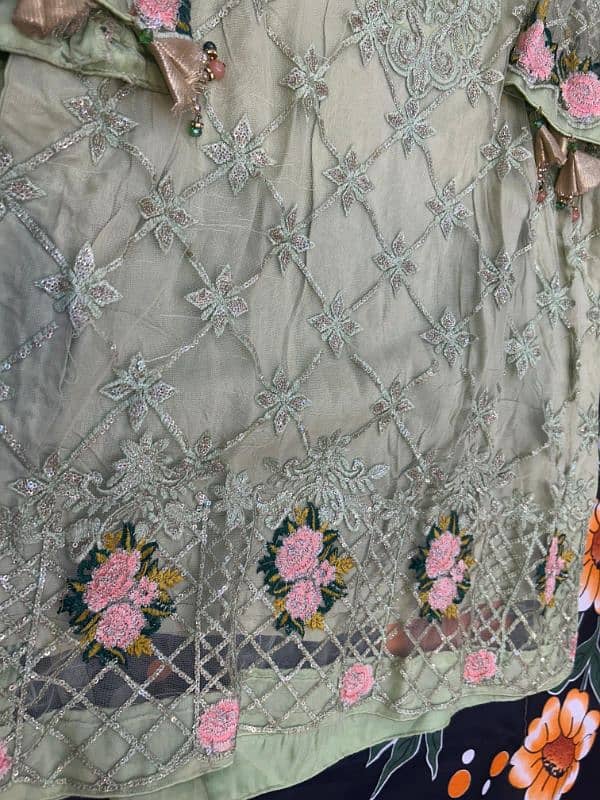 embroidered crinkle chiffon suit 9