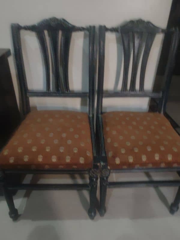 Plastic PVC chairs with table and wooden chairs 3